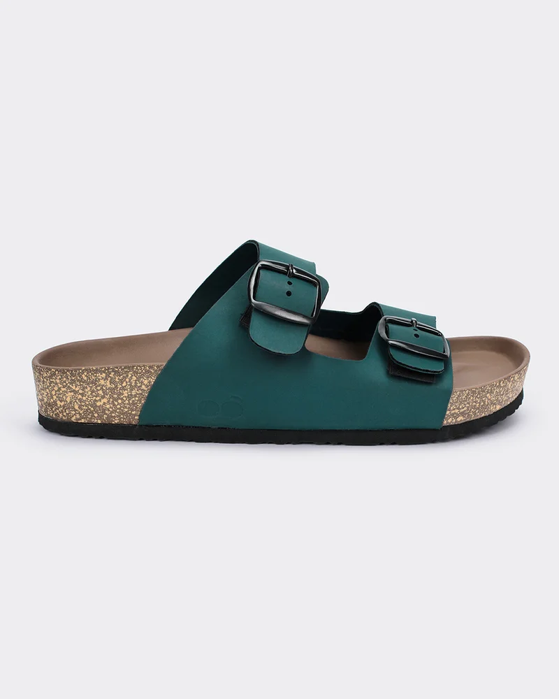 بيواكوف Men's Forest Green Double Strap Sandals